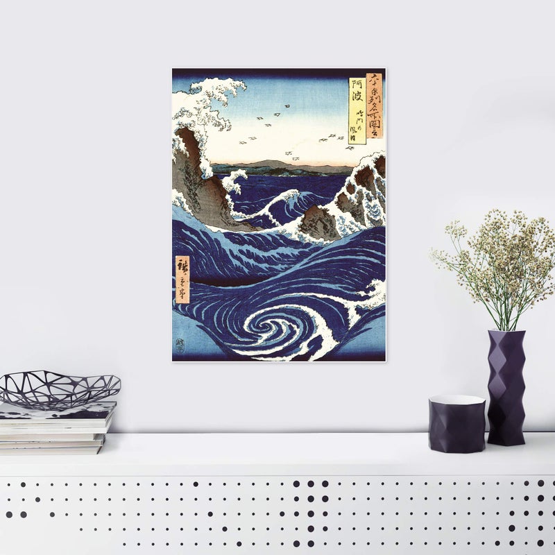 Palace Learning 2 Pack - The Great Wave Off Kanagawa by Katsushika Hokusai & Stormy Sea at the Naruto Rapids by Ando Hiroshige - Japanese Fine Art Wall Posters (LAMINATED, 18" x 24") - Image 5